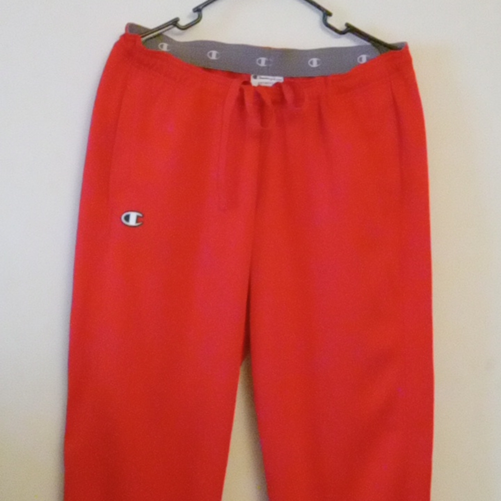 Red/white Champion joggers..size large.